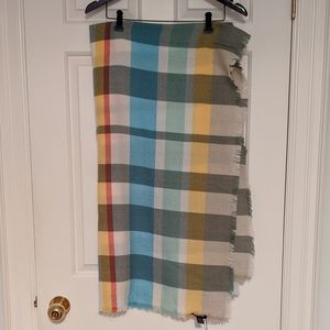 Indigo Pastel Plaid Scarf